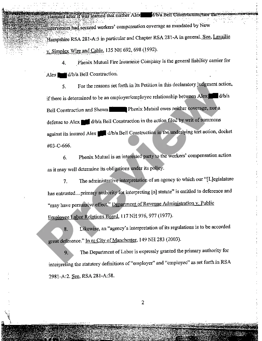 Preview A08 Motion in Limine to Allow Determination of Employer employee Status by Administrative Agency