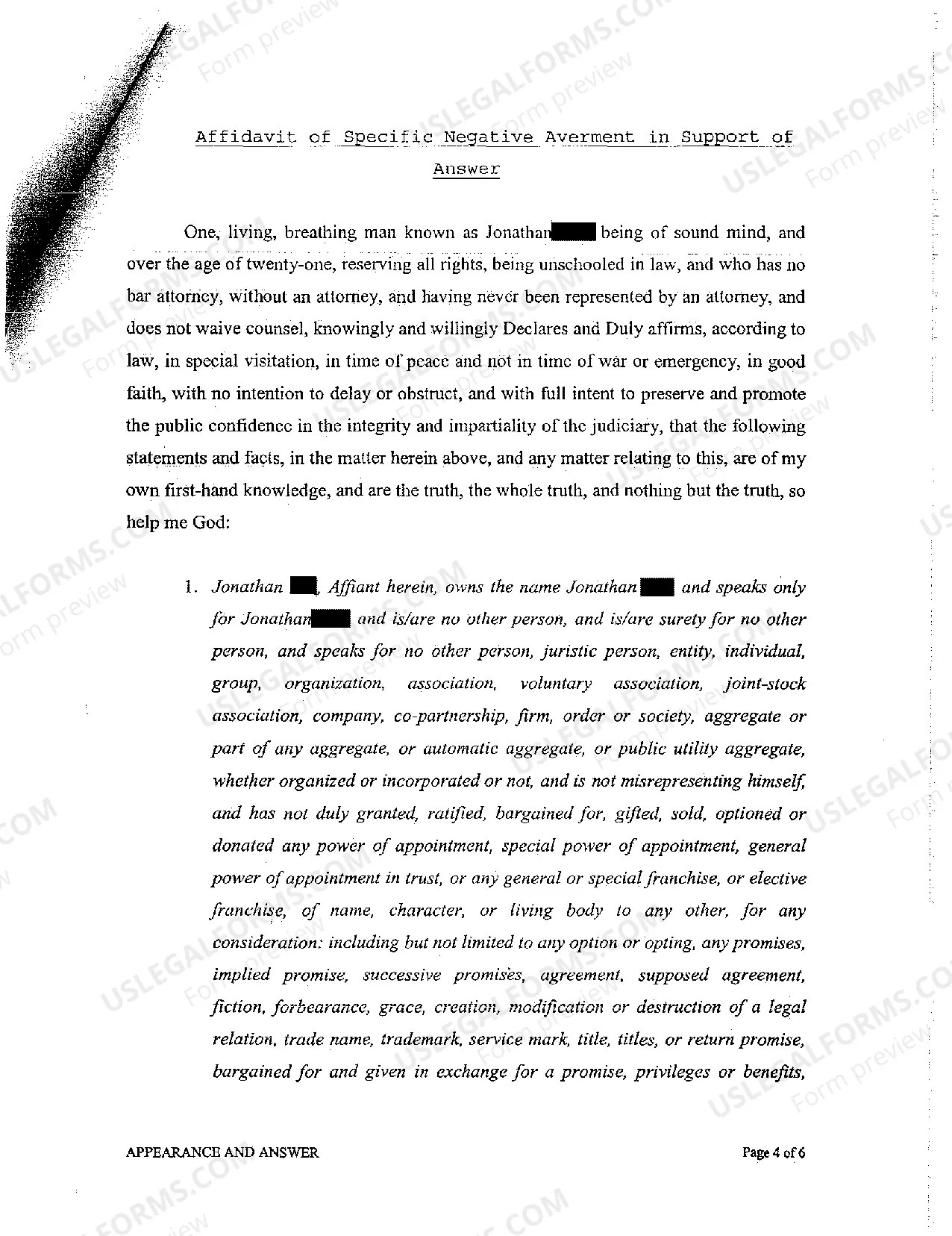 Preview A06 Answer to Complaint