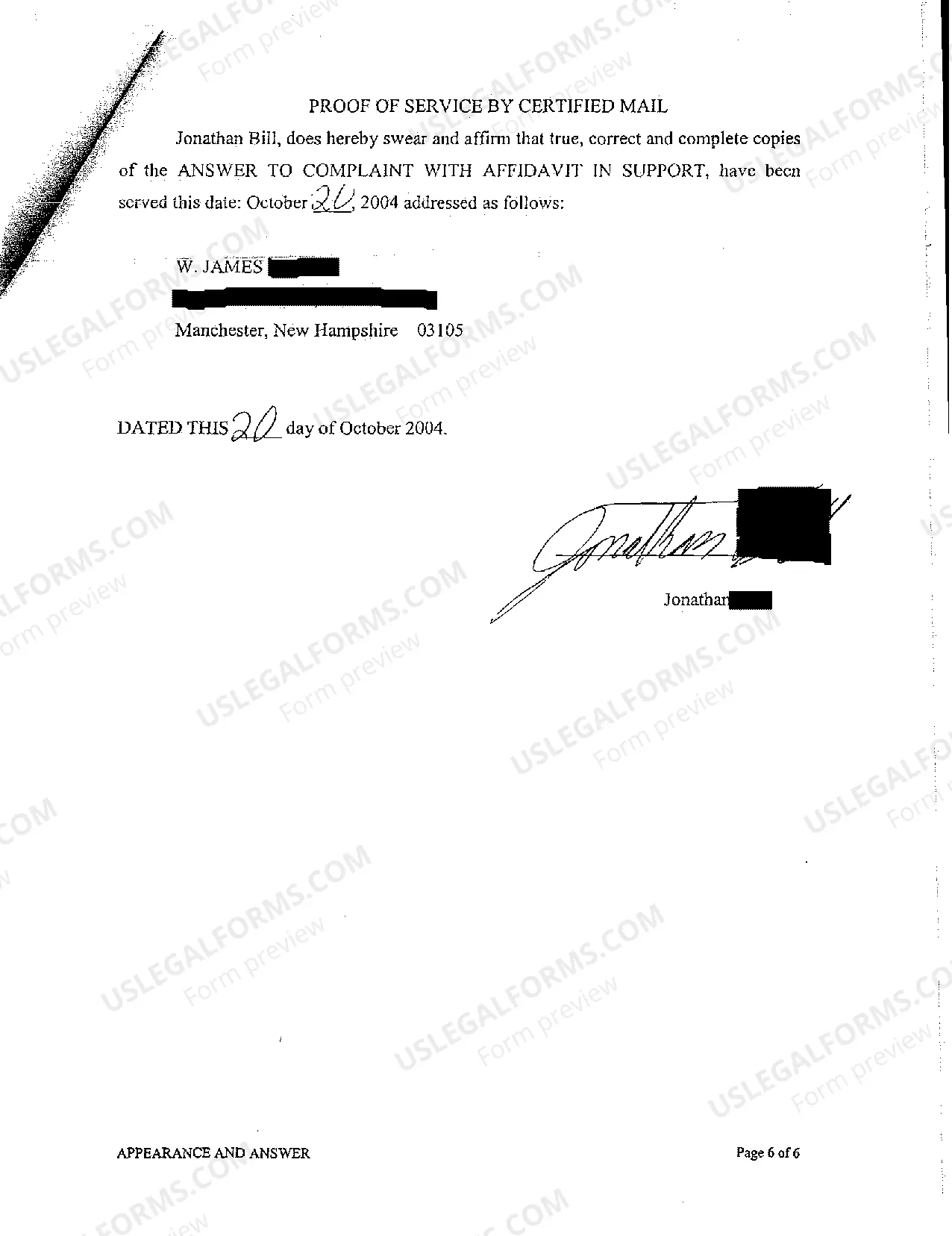 Preview A06 Answer to Complaint