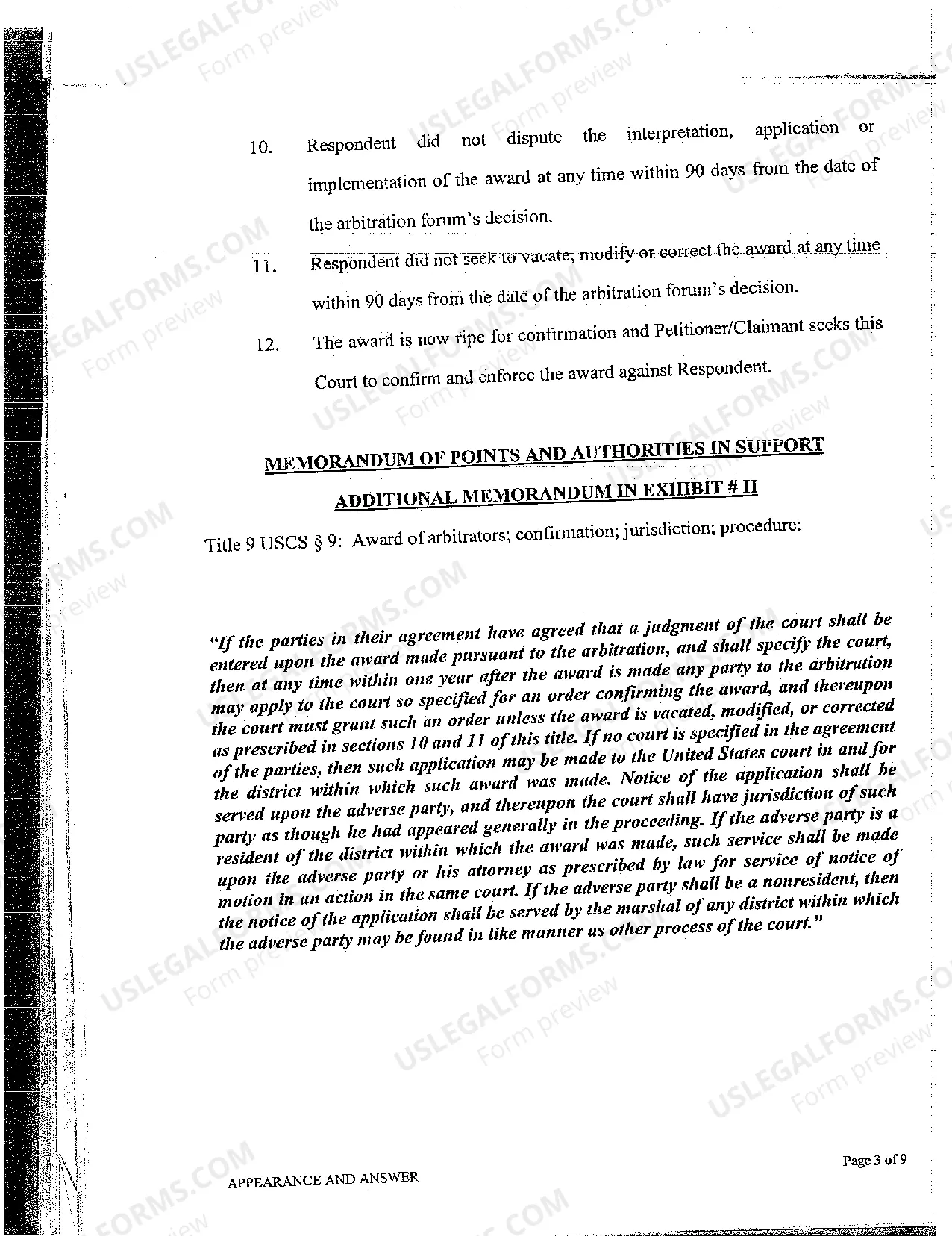 Preview A03 Petition to Confirm Award