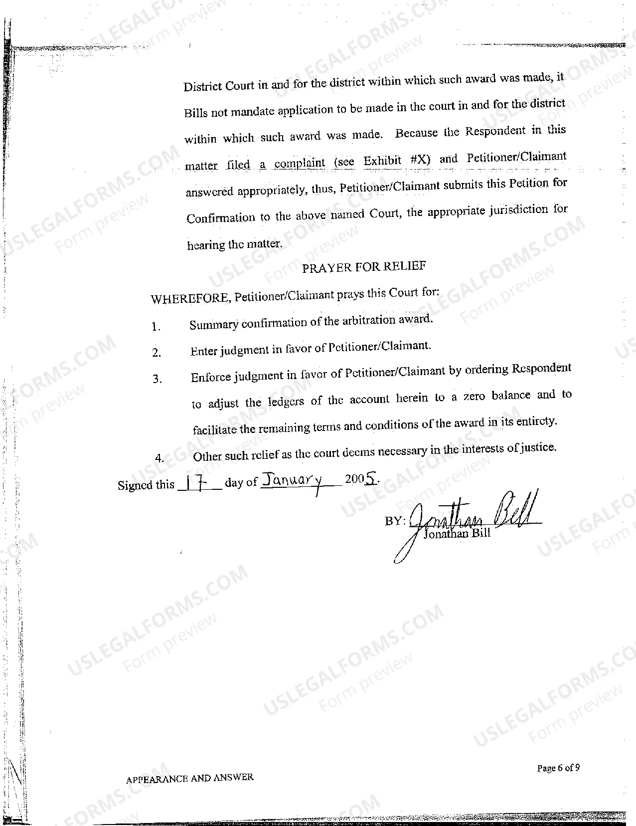 Preview A03 Petition to Confirm Award