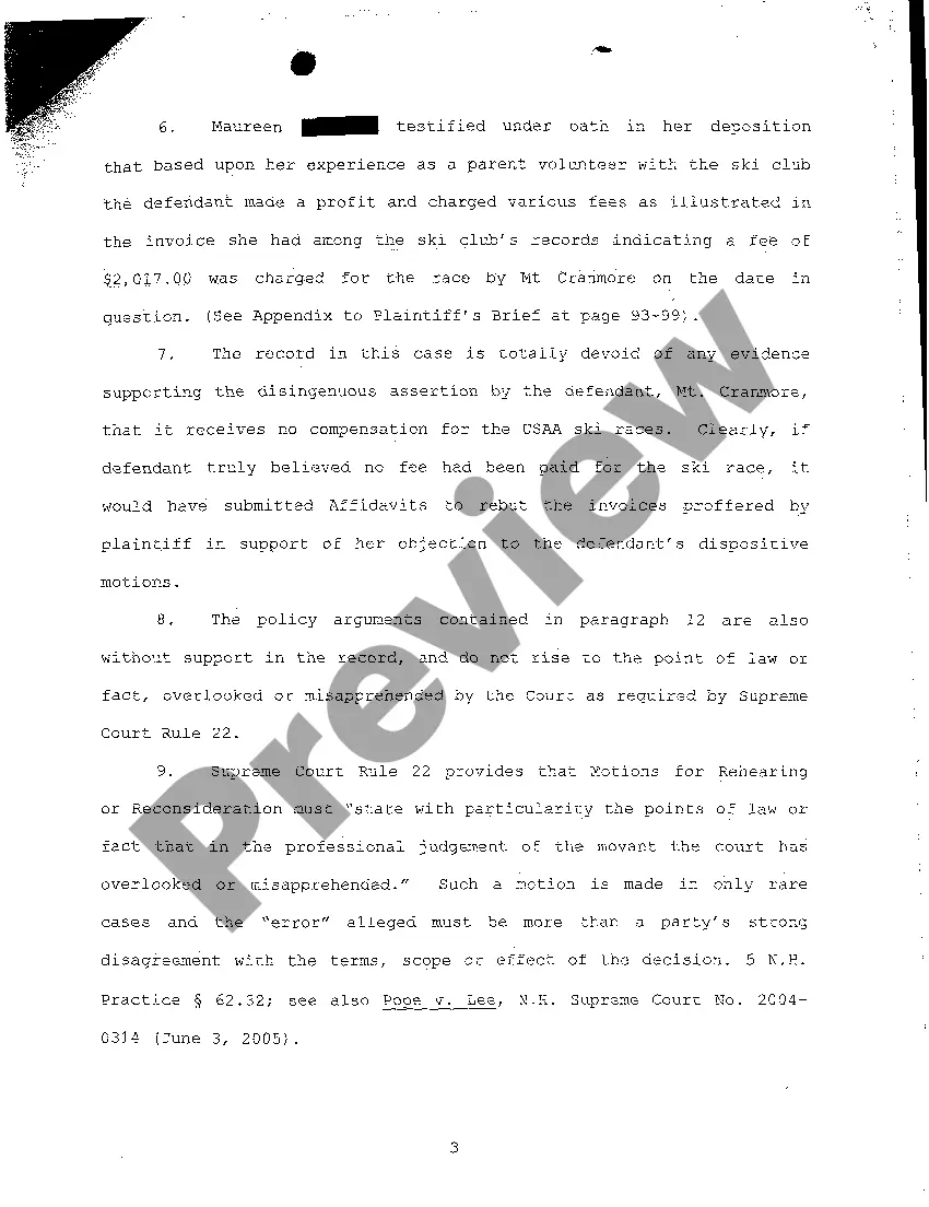 Preview A07 Plaintiff's Objection to Defendants' Motion for Reconsideration and Request for Rehearing