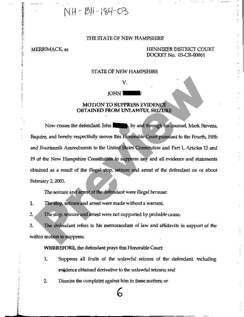 New Jersey Notice of Motion Special Civil Part for Summary Judgment