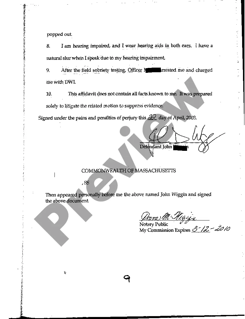 Preview A04 Affidavit of Defendant