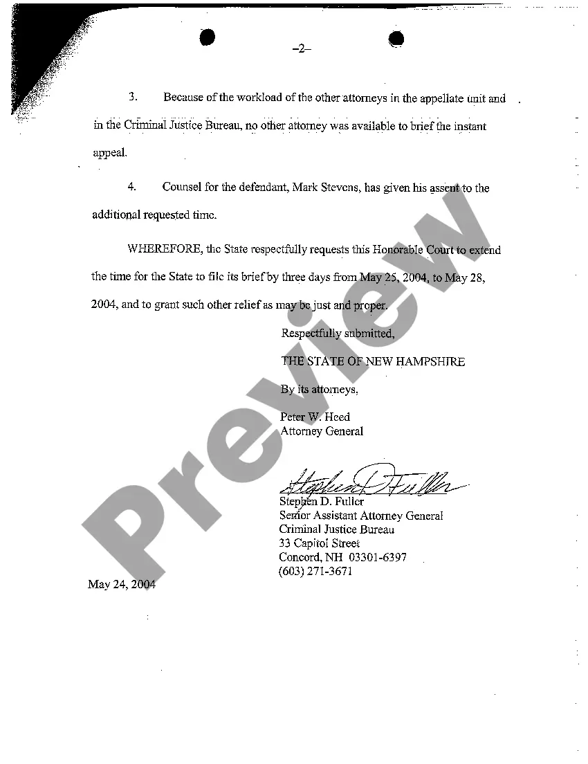 Get A07 State's Assented-to Motion for Extension of Time Preview A07 State's Assented-to Motion for Extension of Time