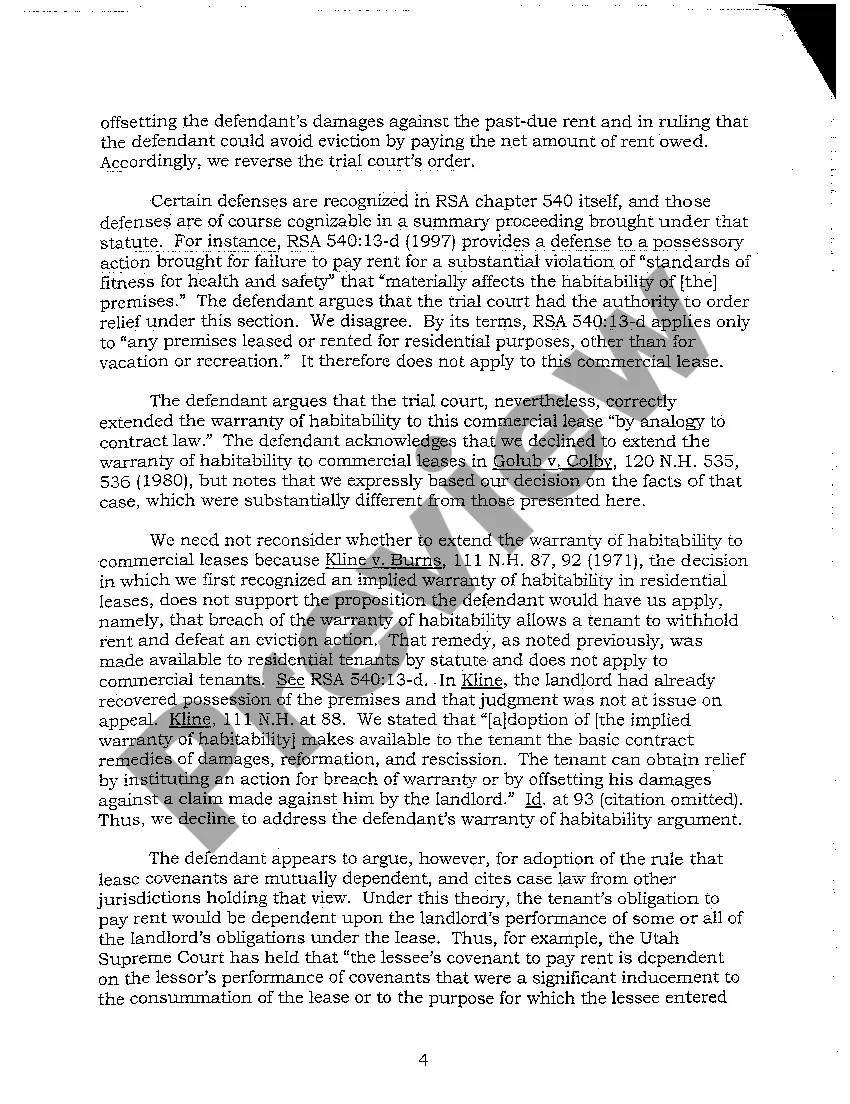 Preview A01 Argued Issues - Landlord Tenant Appeal of Unpaid Rent Decision - New Hampshire Supreme Court