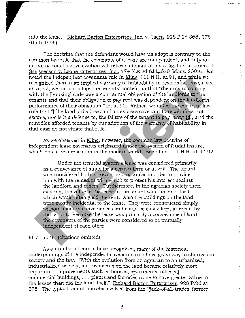 Preview A01 Argued Issues - Landlord Tenant Appeal of Unpaid Rent Decision - New Hampshire Supreme Court