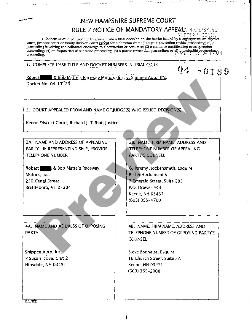 Preview A01 Argued Issues - Landlord Tenant Appeal of Unpaid Rent Decision - New Hampshire Supreme Court