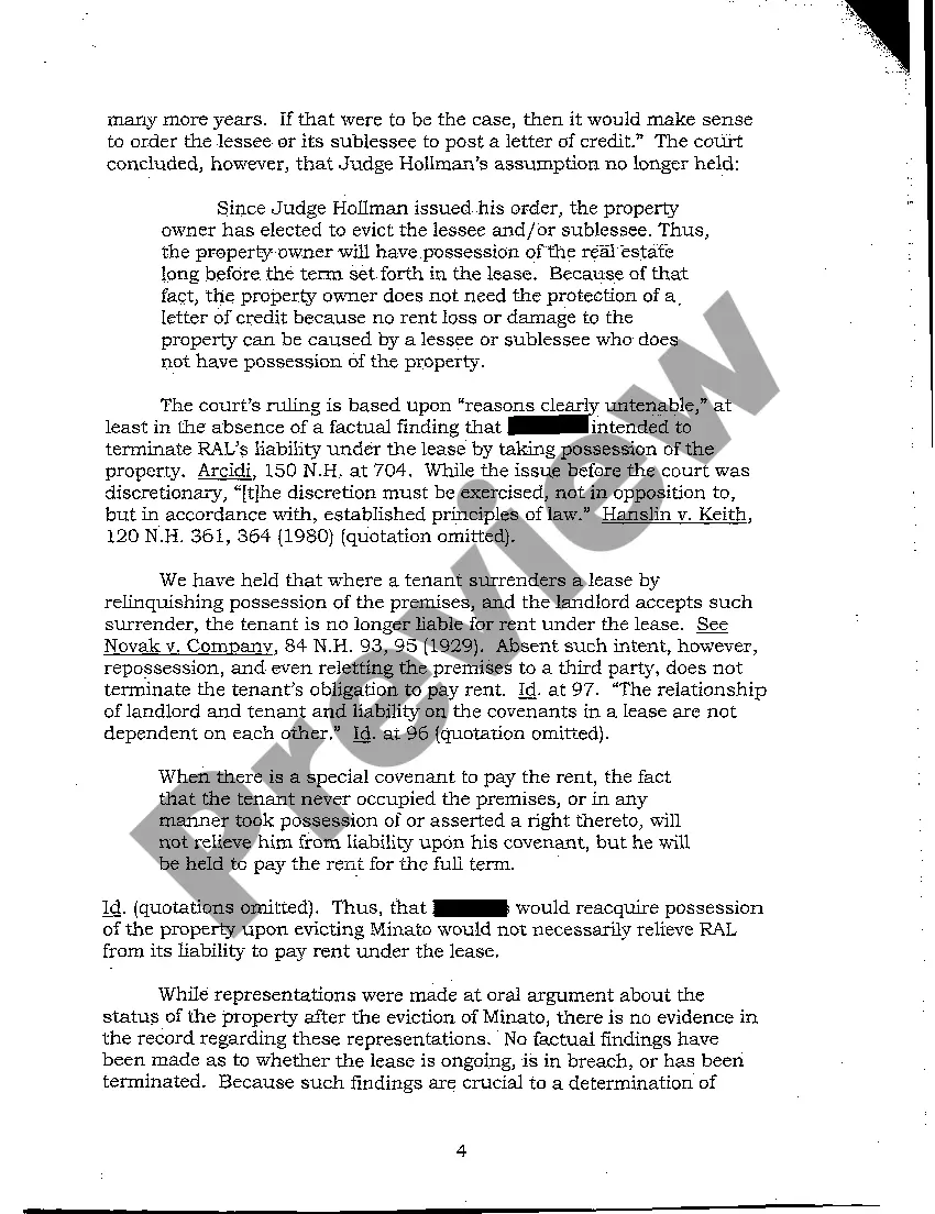 Preview A01 Argued Issues - Specific Performance Decision - New Hampshire Supreme Court