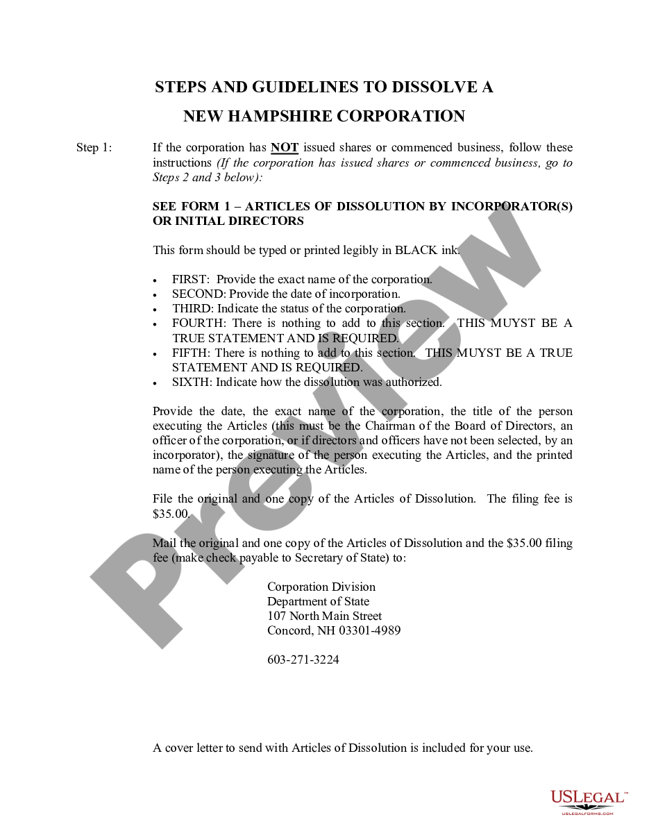 page 5 New Hampshire Dissolution Package to Dissolve Corporation preview