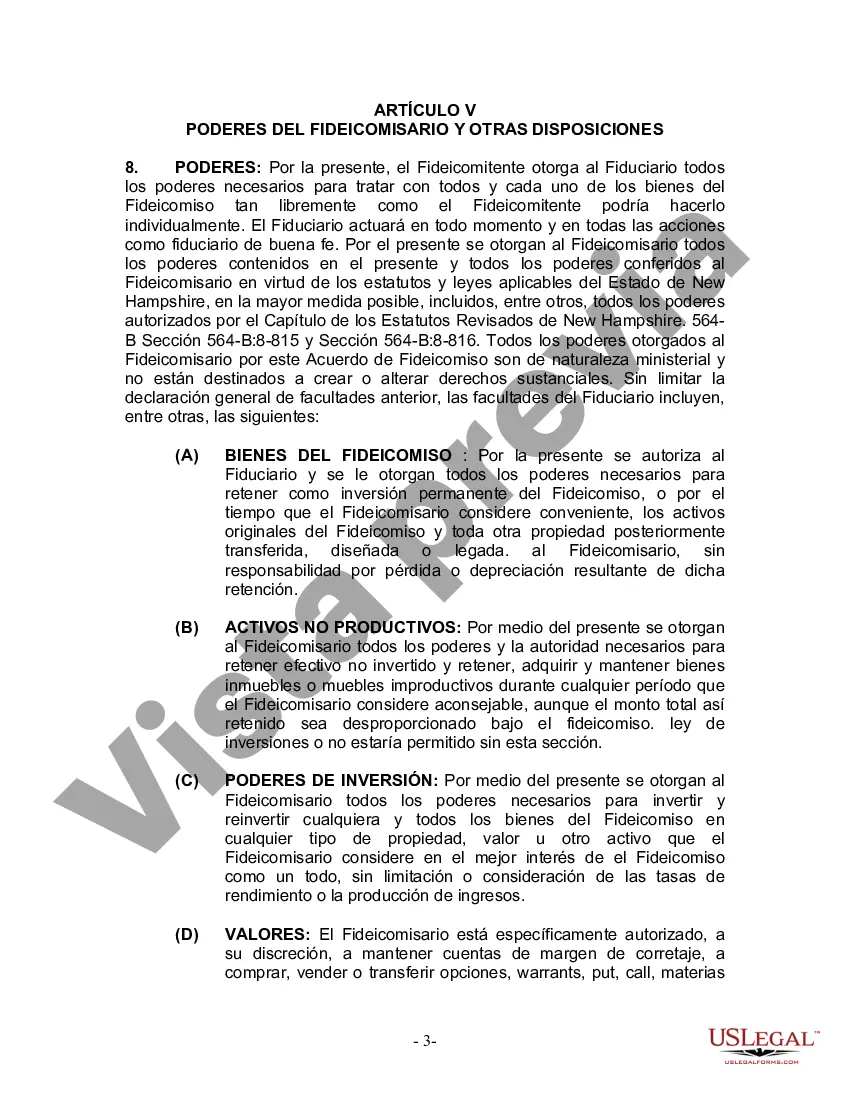 Preview Fideicomiso en vida para esposo y esposa sin hijos