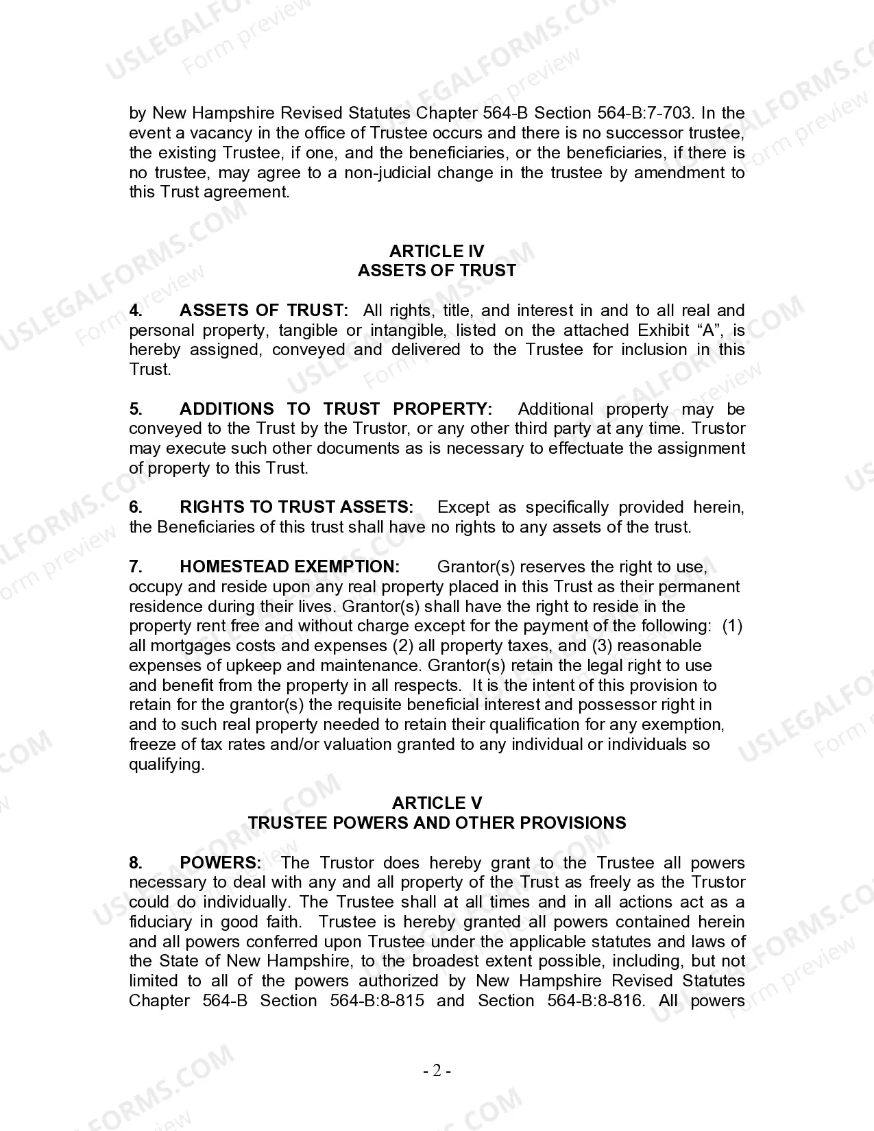 Preview Living Trust for Husband and Wife with No Children