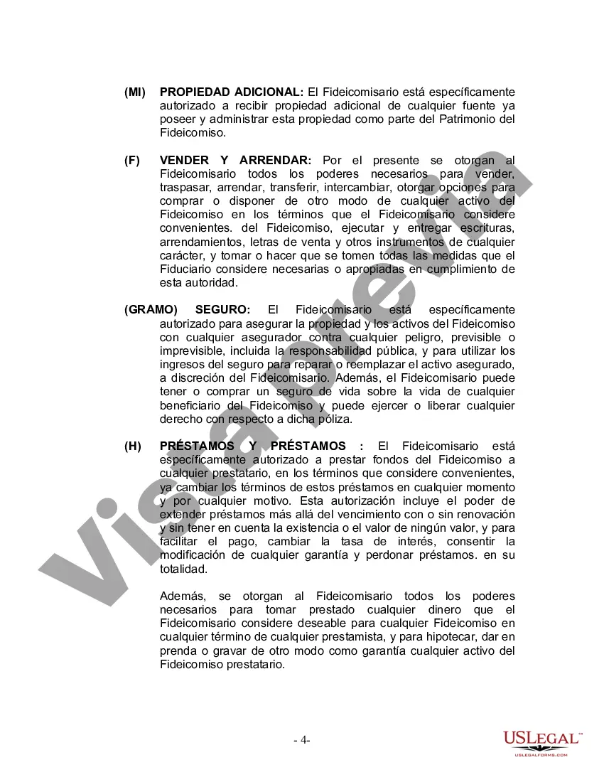 Preview Fideicomiso en Vida para Individuo Soltero, Divorciado o Viudo (o Viudo) con Hijos