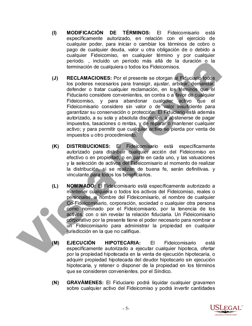 Preview Fideicomiso en Vida para Individuo Soltero, Divorciado o Viudo (o Viudo) con Hijos