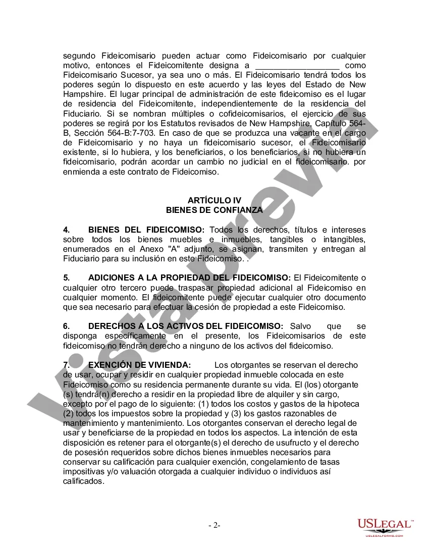 Preview Fideicomiso en vida para esposo y esposa con hijos menores o adultos