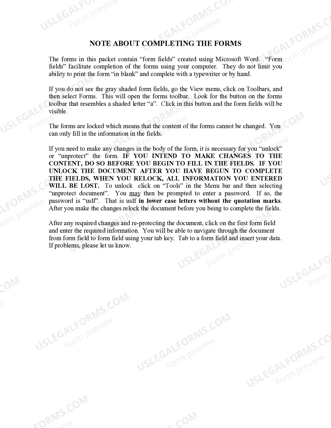 Preview Letter to Lienholder to Notify of Trust