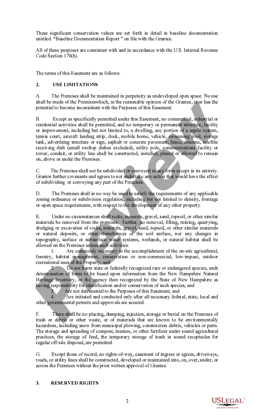 Preview LCHIP Model Conservation Easement for Scenic and Ecological Preservation and Damage Control