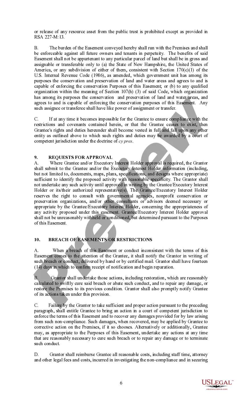 Preview LCHIP Model Conservation Easement for Scenic and Ecological Preservation and Damage Control