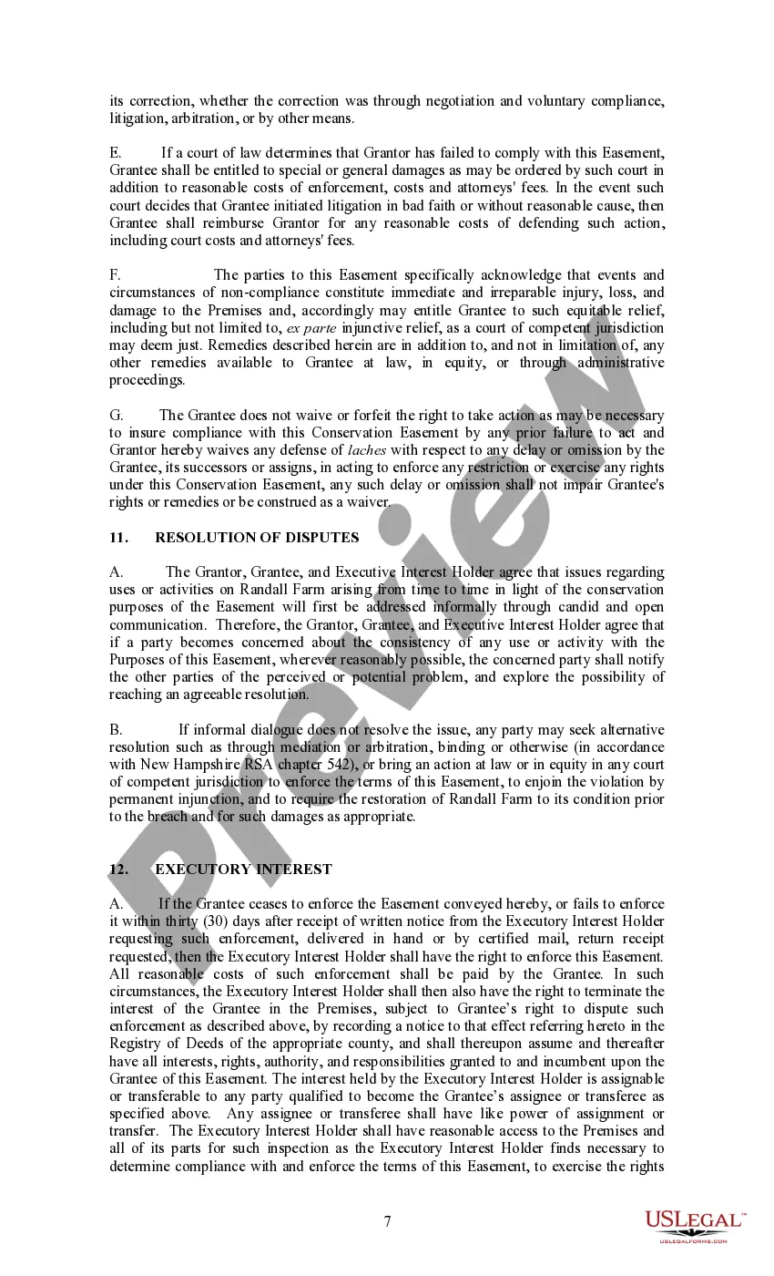 Preview LCHIP Model Conservation Easement for Scenic and Ecological Preservation and Damage Control