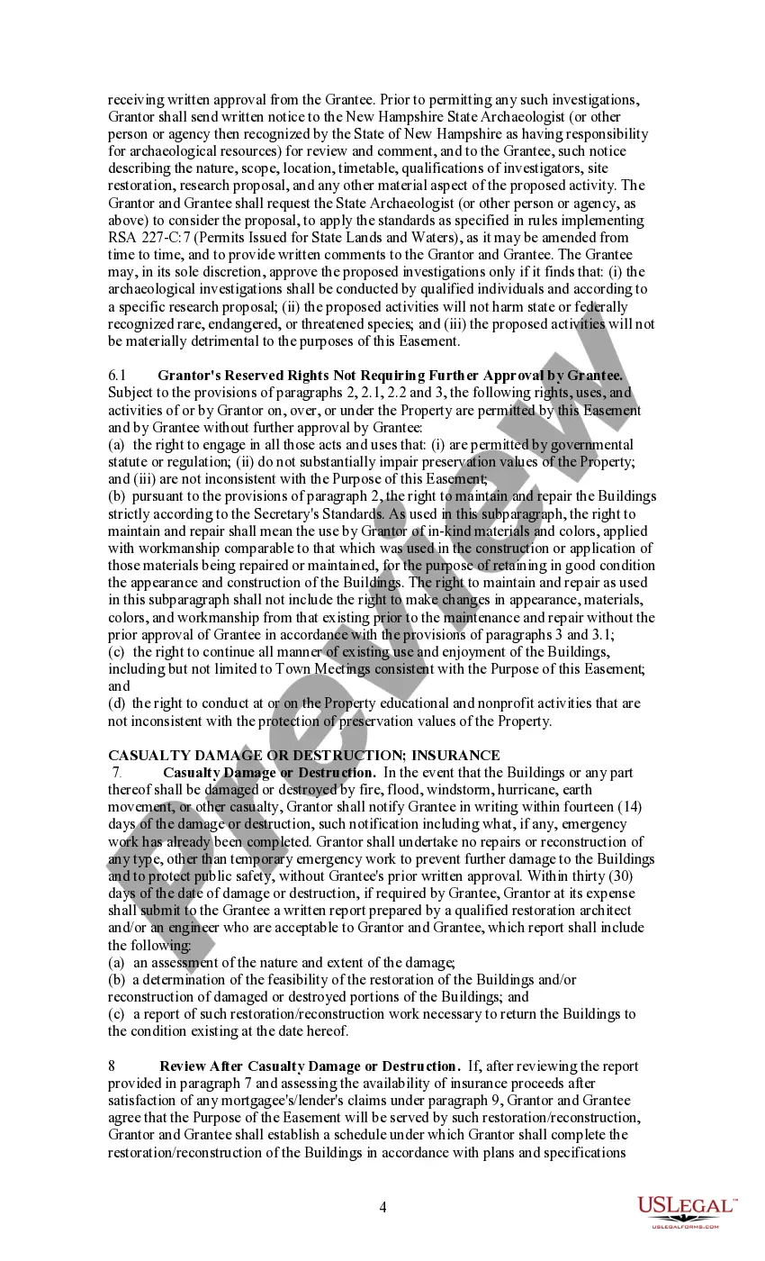 Preview Historic Preservation Easement for Architectural, Historical, and Cultural Features