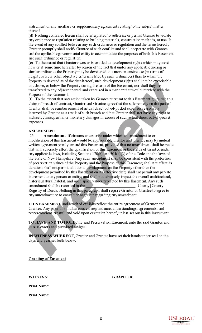 Preview Historic Preservation Easement for Architectural, Historical, and Cultural Features