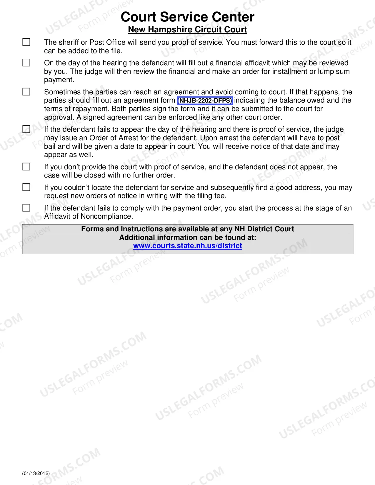 Preview New Hampshire Civil-Judgment-&-SC-&-LLT-Checklist