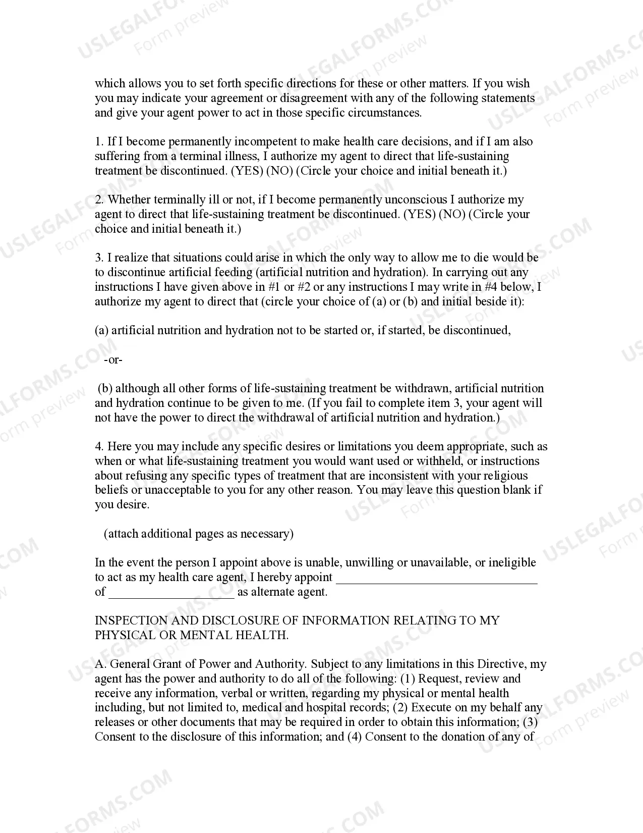 Preview Durable Power of Attorney Health Care