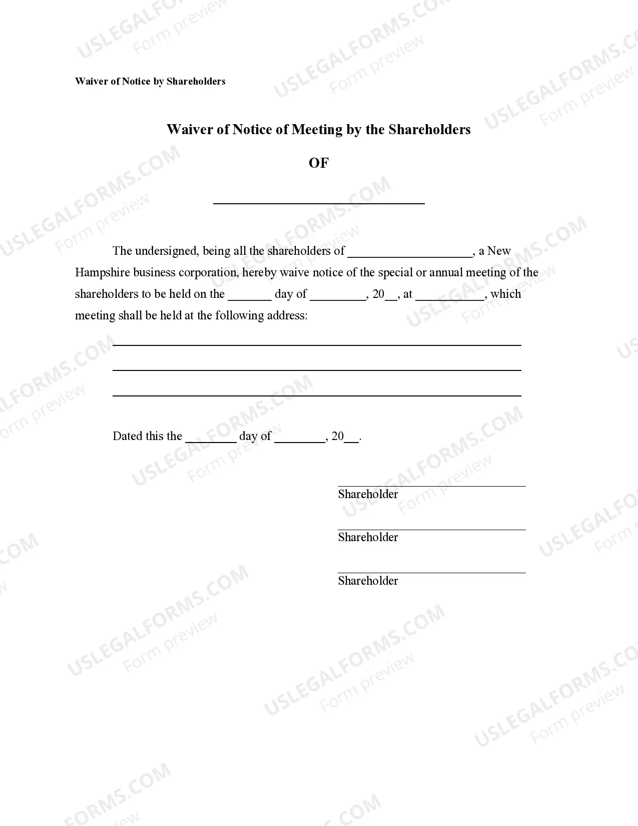 Preview Notices, Resolutions, Simple Stock Ledger and Certificate