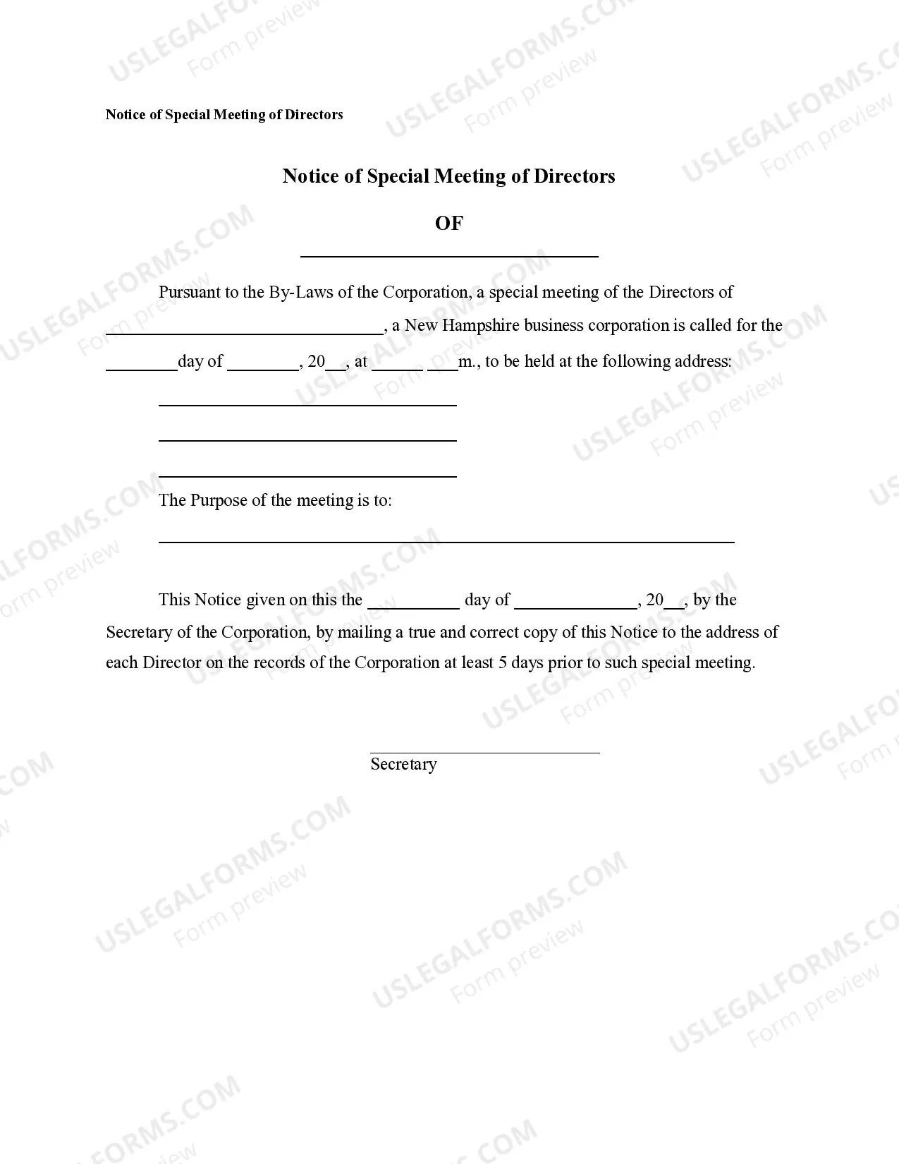 Preview Notices, Resolutions, Simple Stock Ledger and Certificate