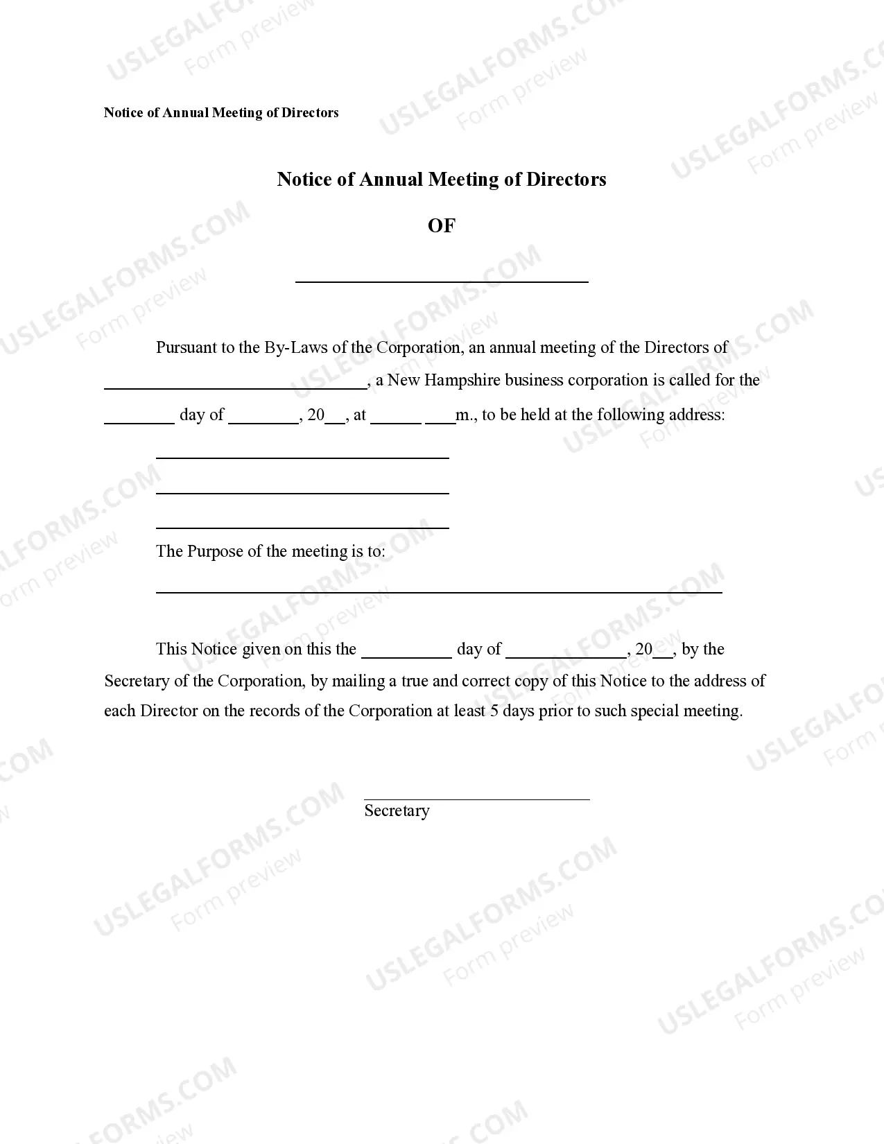 Preview Notices, Resolutions, Simple Stock Ledger and Certificate