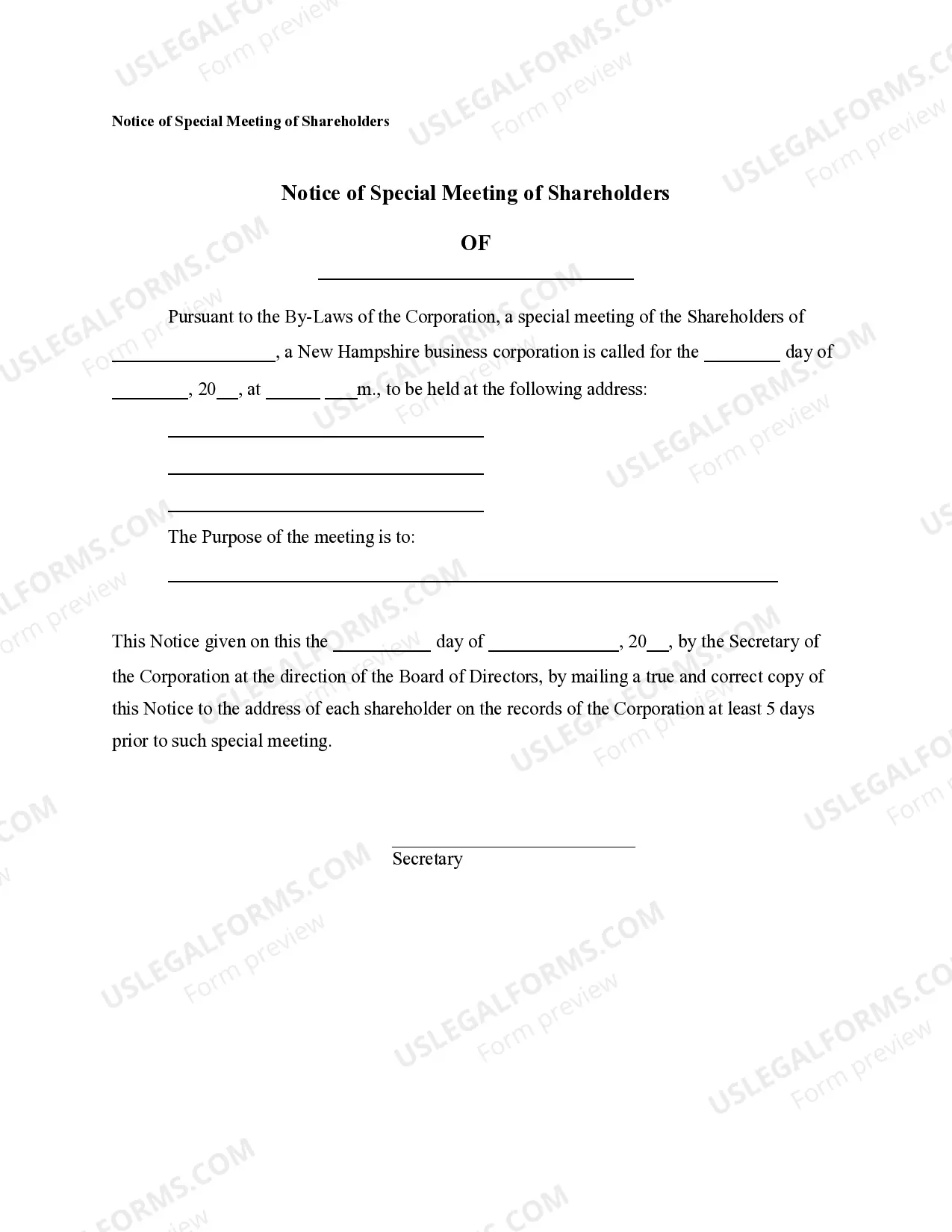 Preview Notices, Resolutions, Simple Stock Ledger and Certificate