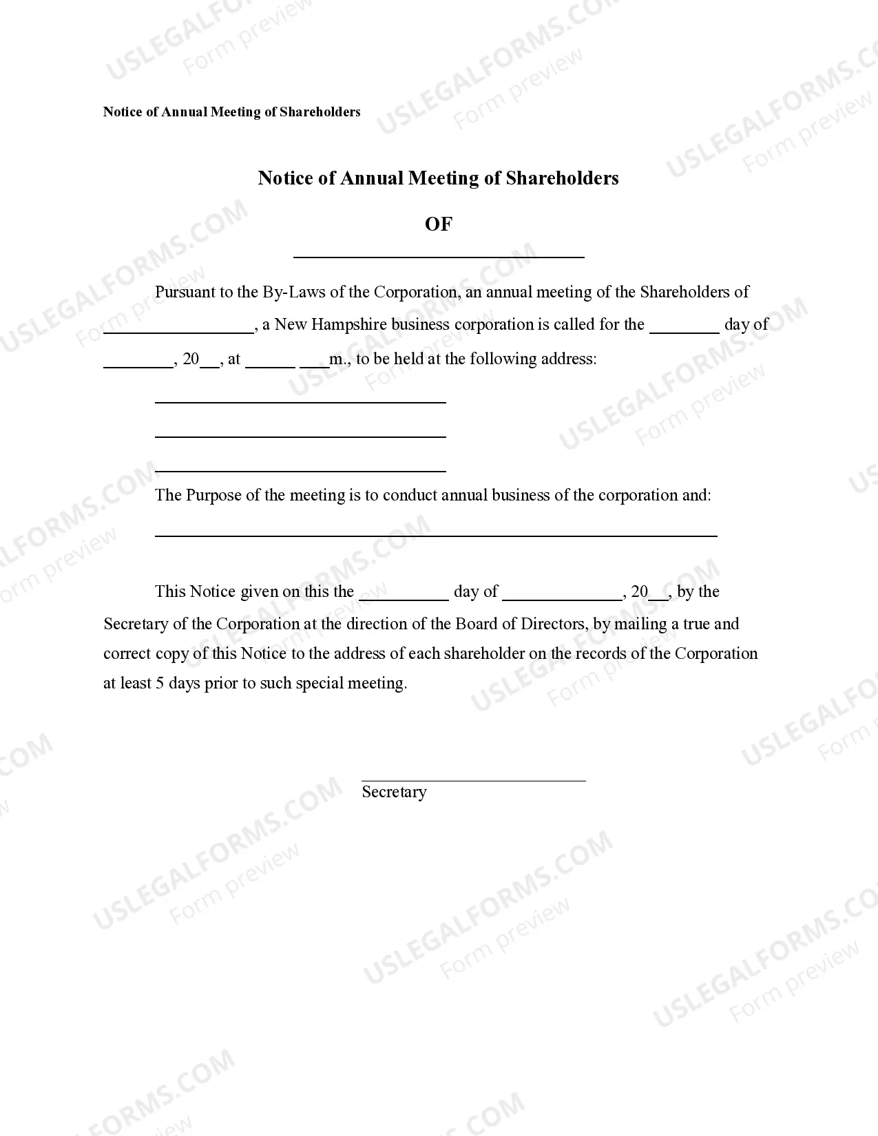 Preview Notices, Resolutions, Simple Stock Ledger and Certificate