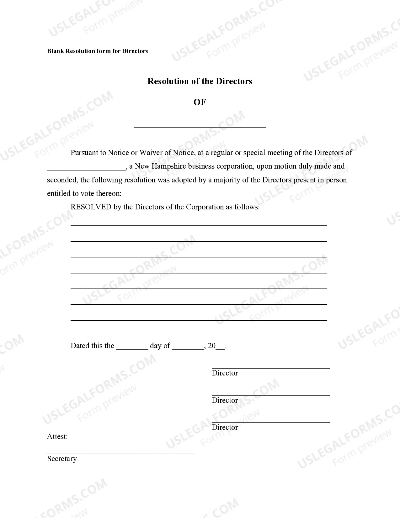 Preview Notices, Resolutions, Simple Stock Ledger and Certificate