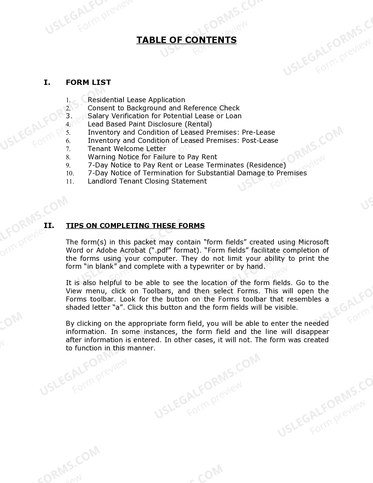 Preview New Hampshire Supplemental Residential Lease Forms Package