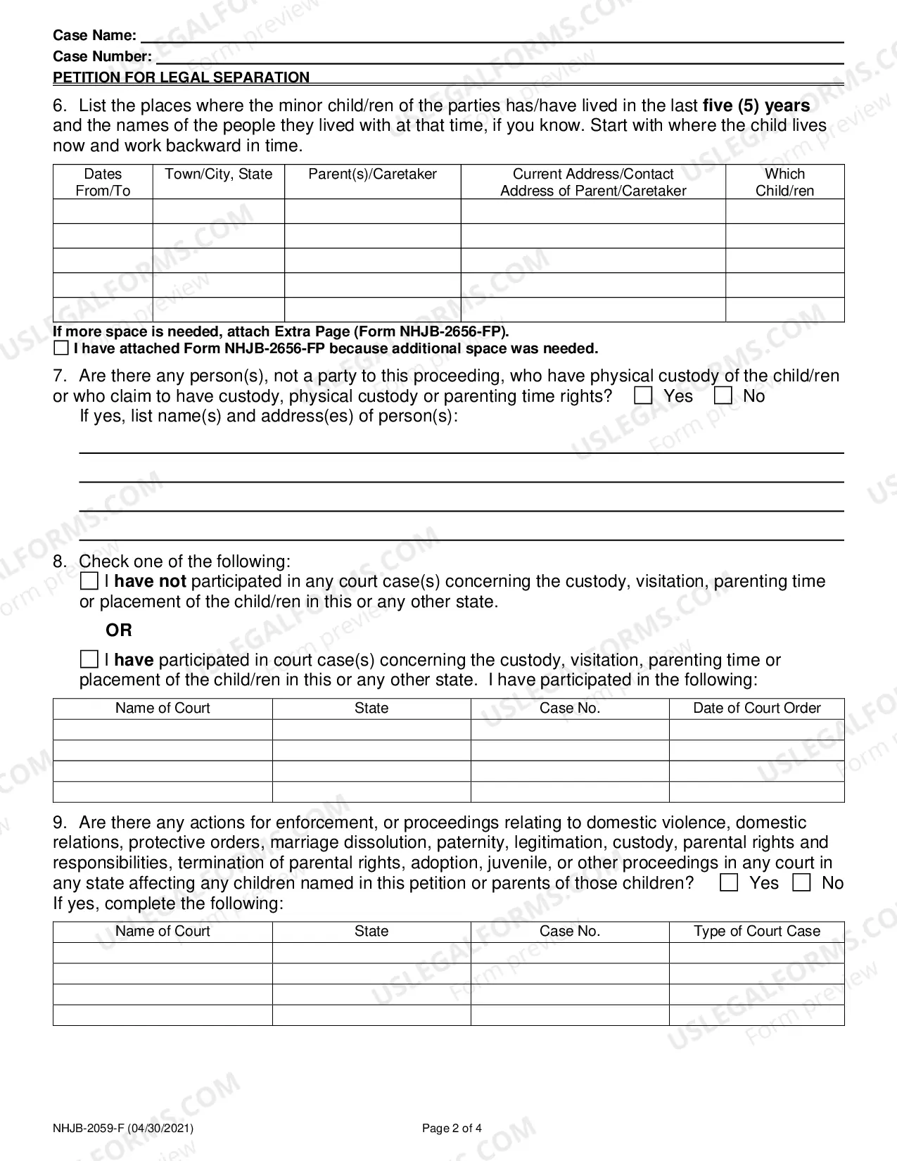 Preview Petition for Legal Separation