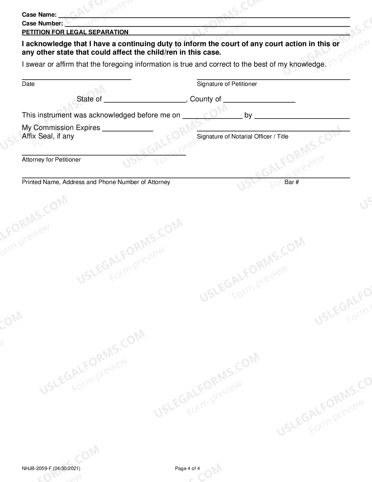 Preview Petition for Legal Separation
