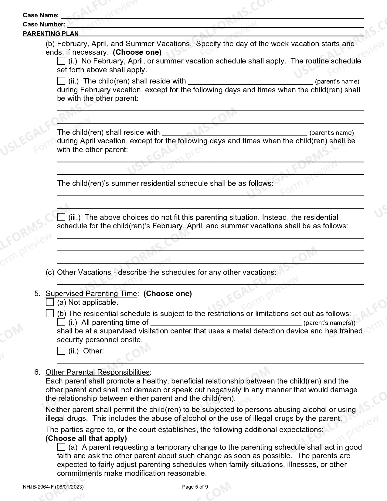 Preview Parenting Plan