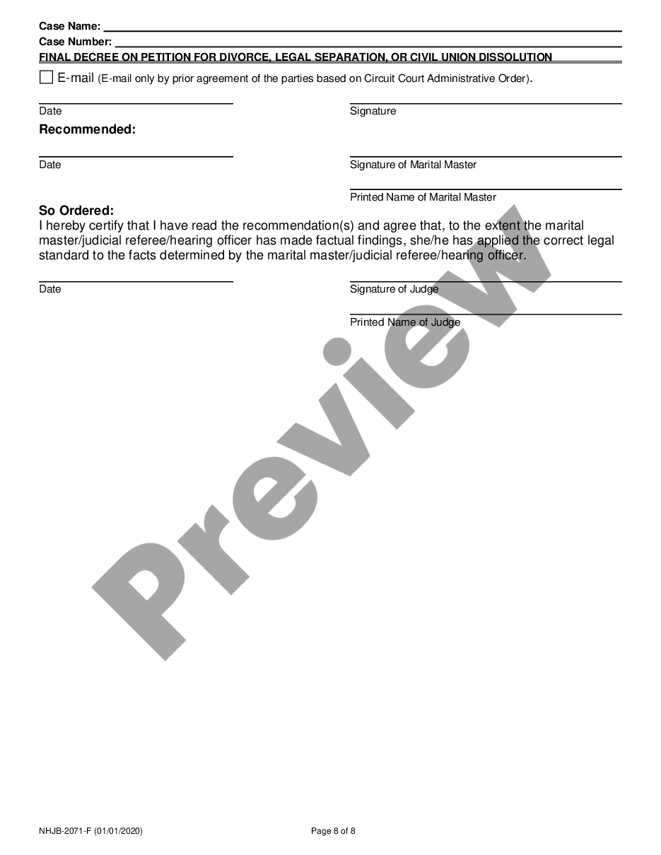 page 7 Final Decree on Divorce or Legal Separation preview