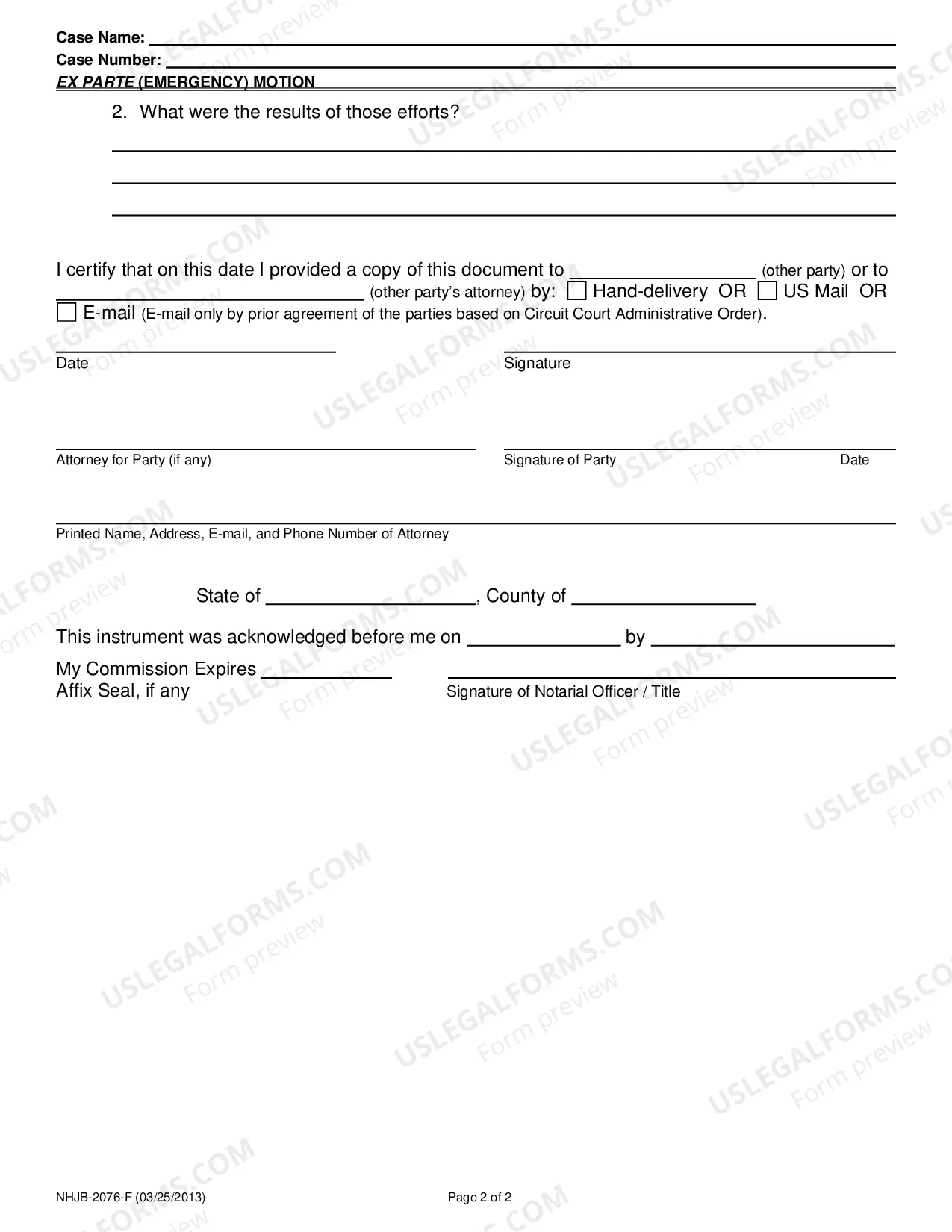 Preview Ex Parte (Emergency) Motion