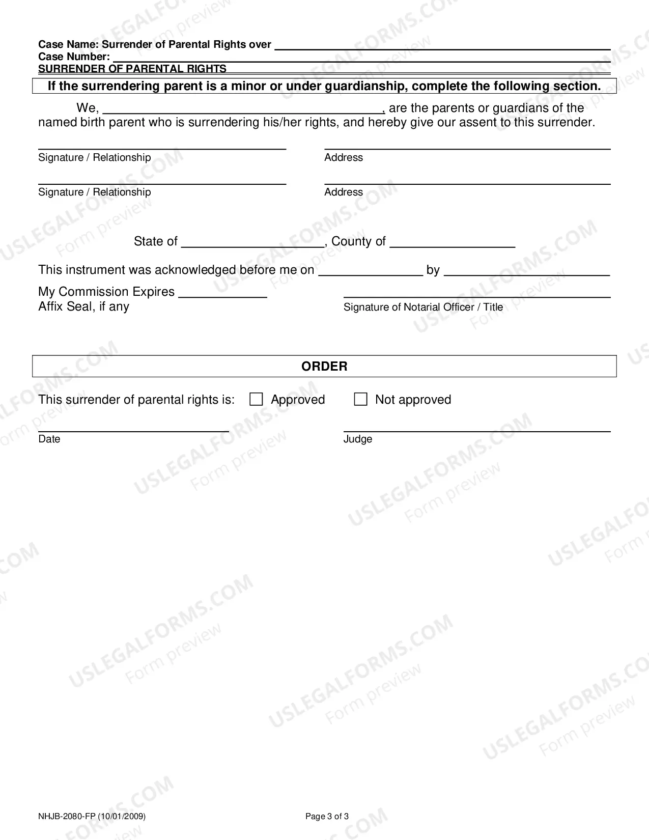 Preview Surrender of Parental Rights
