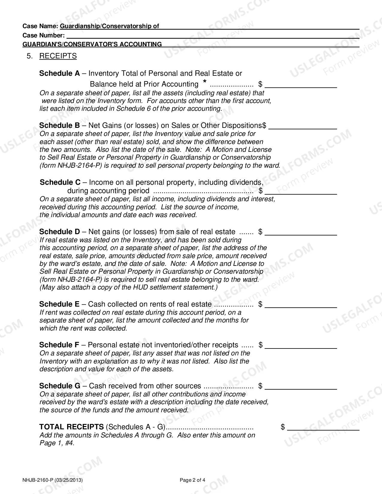 Preview Guardian or Conservator Accounting