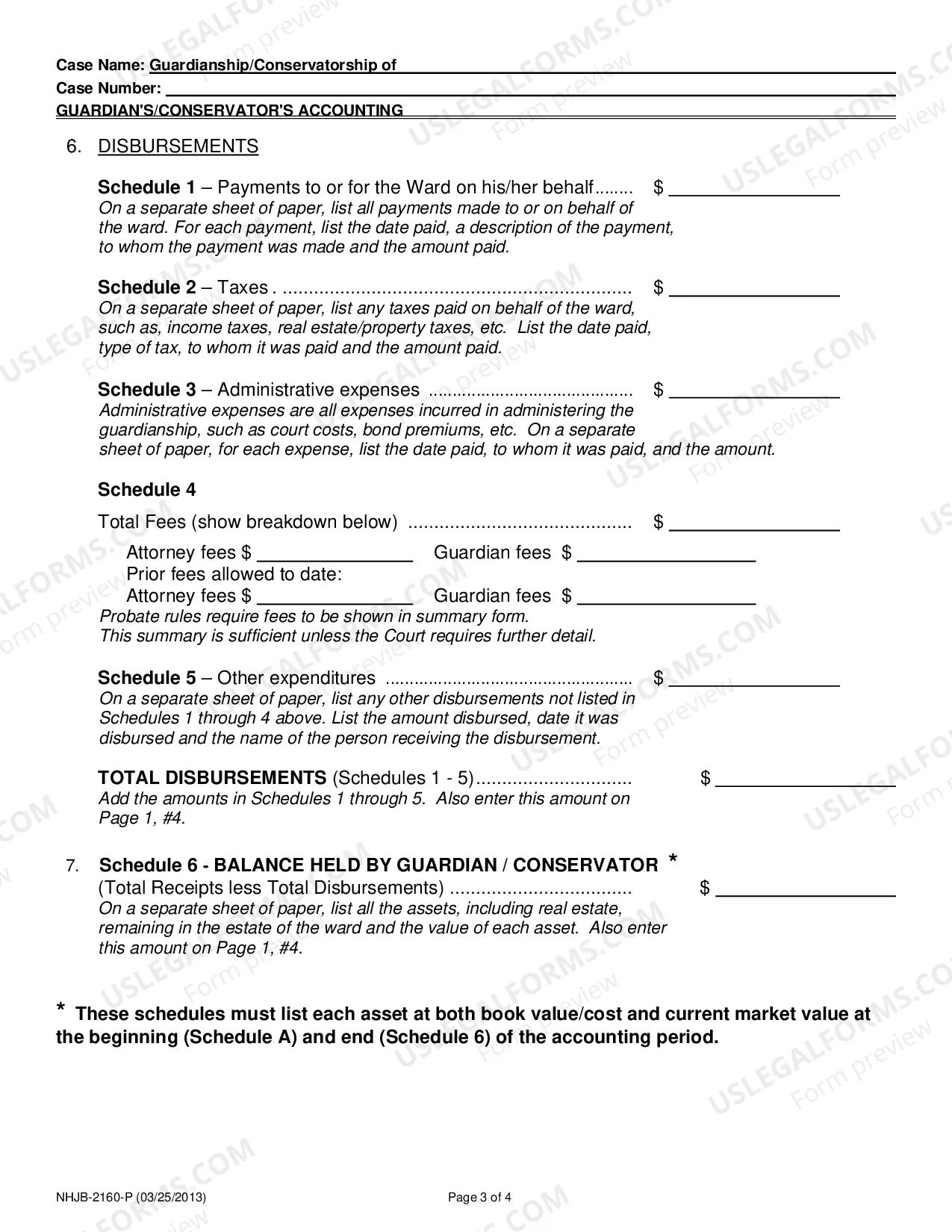 Preview Guardian or Conservator Accounting