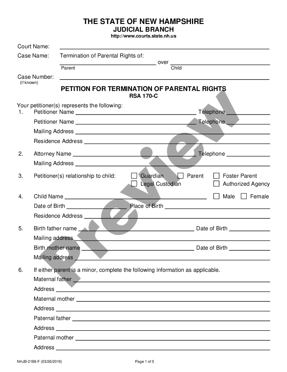 page 0 Petition for Termination of Parental Rights preview