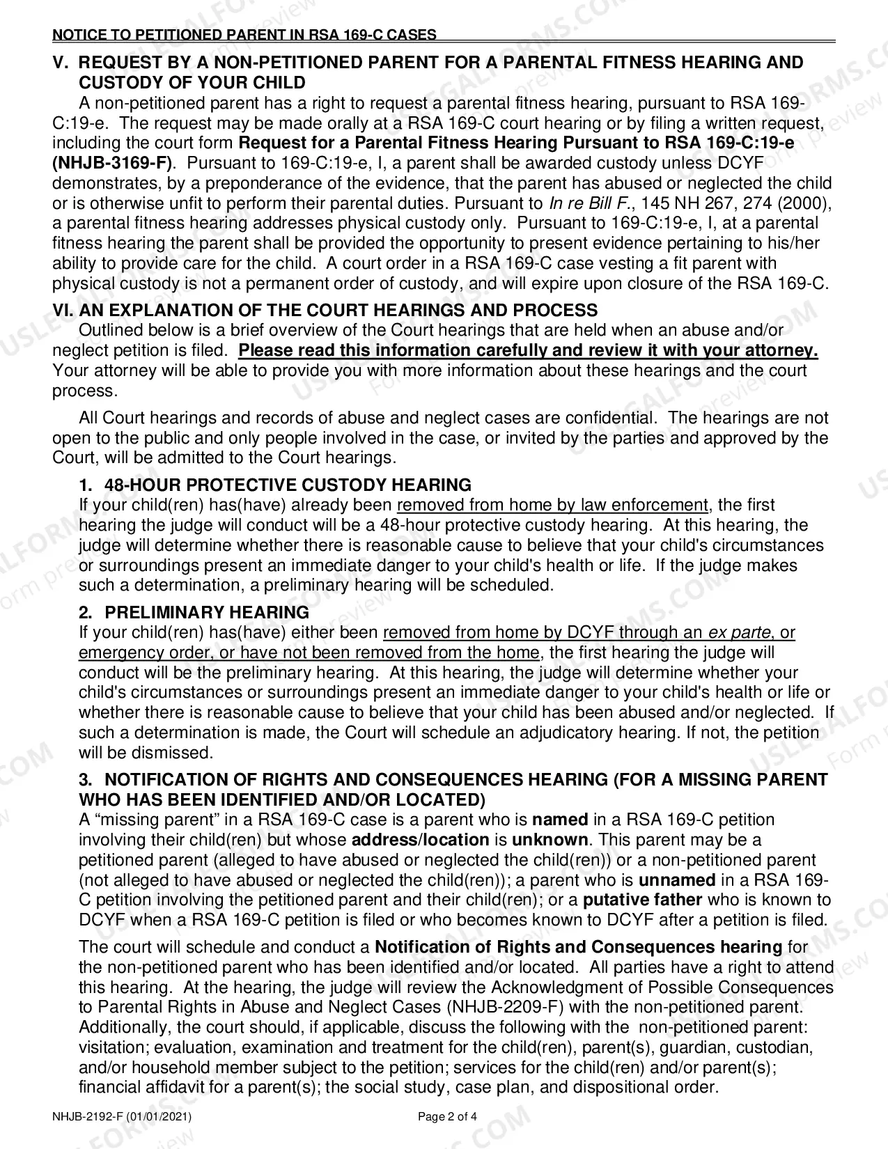 Preview Notice to Accused Parent