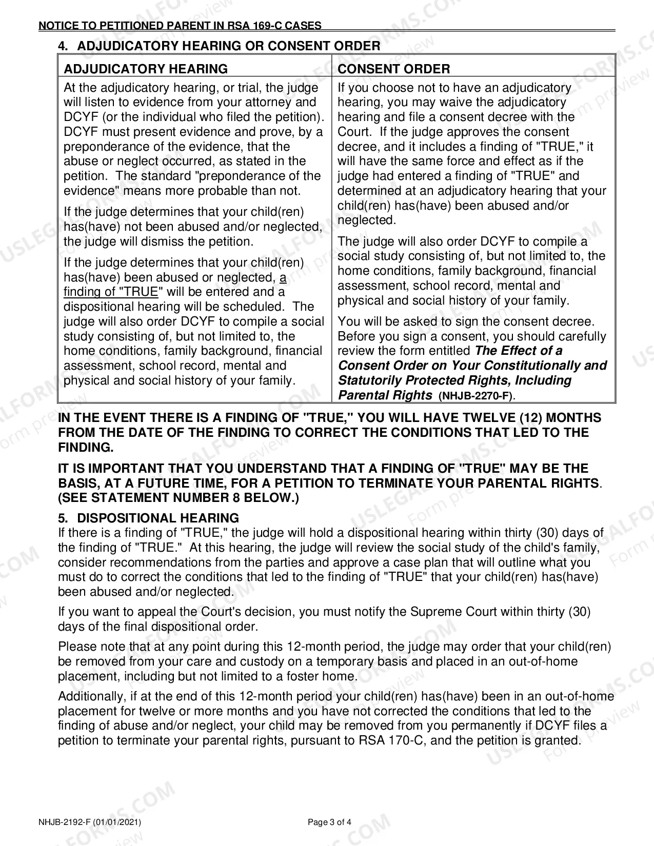 Preview Notice to Accused Parent
