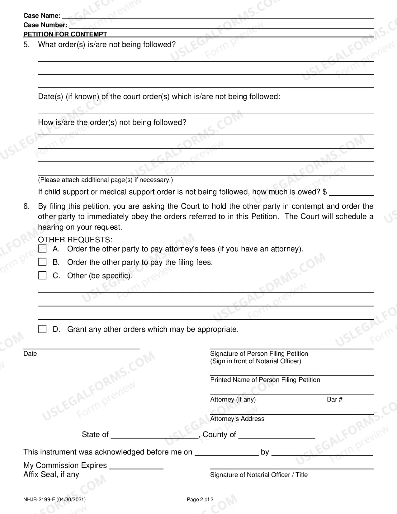 Preview Petition for Contempt