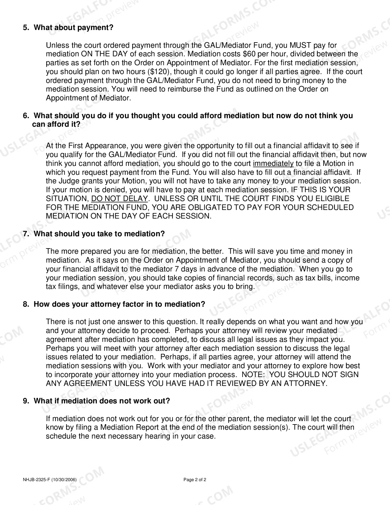 Preview Important Mediation Information