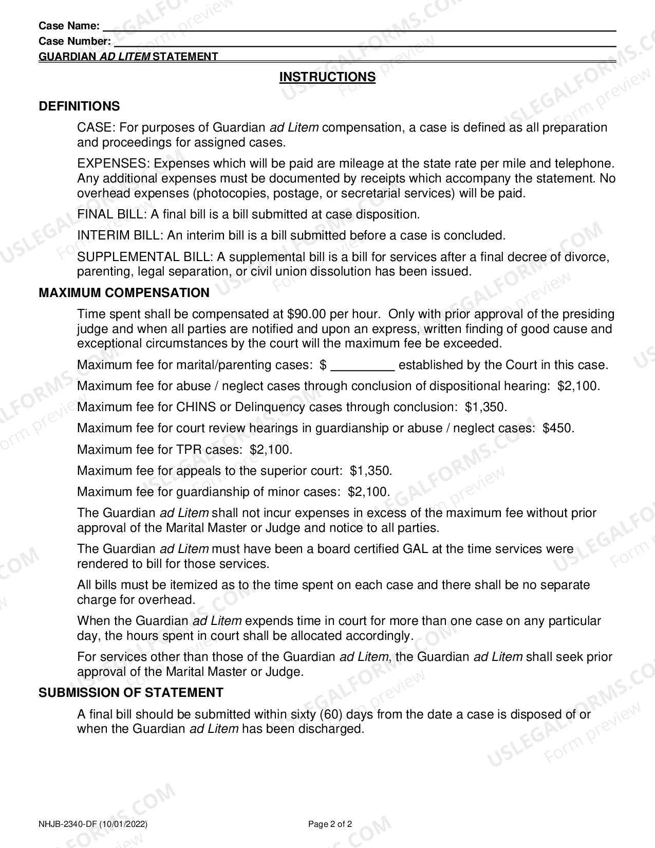Preview Guardian Ad Litem Statement