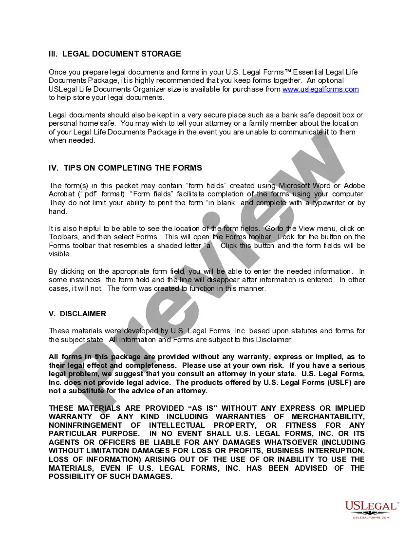 Preview New Hampshire Life Documents Planning Package, including Will, Power of Attorney and Living Will