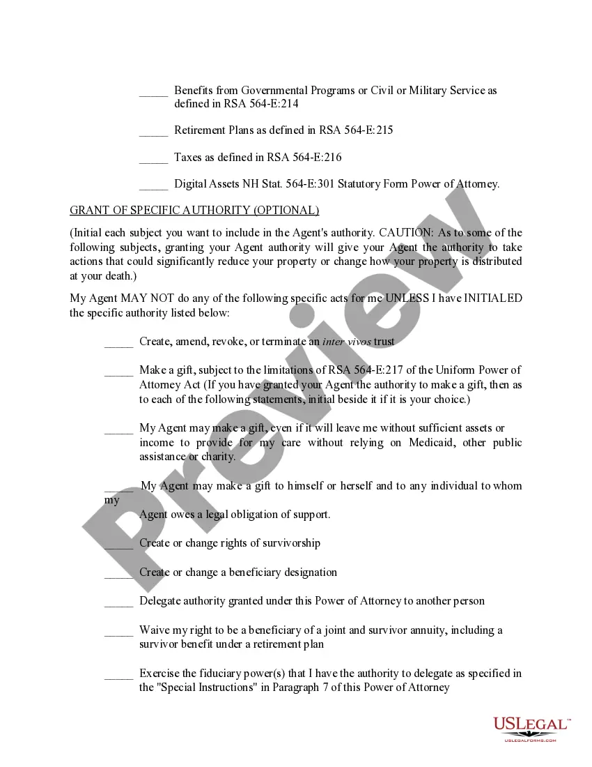 Preview General Durable Power of Attorney for Property and Finances or Financial Effective upon Disability